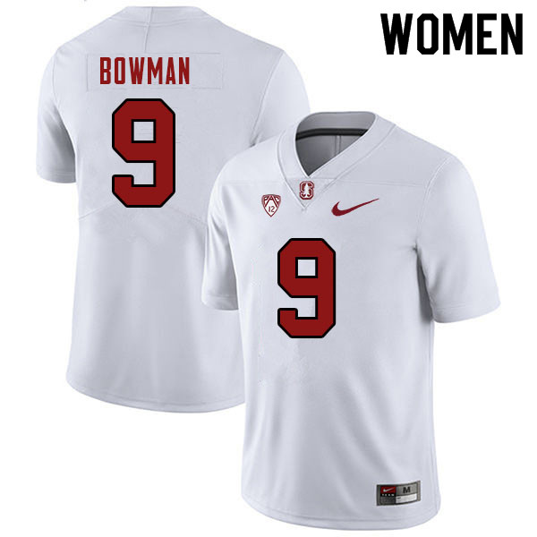 Women #9 Colby Bowman Stanford Cardinal College Football Jerseys Sale-White